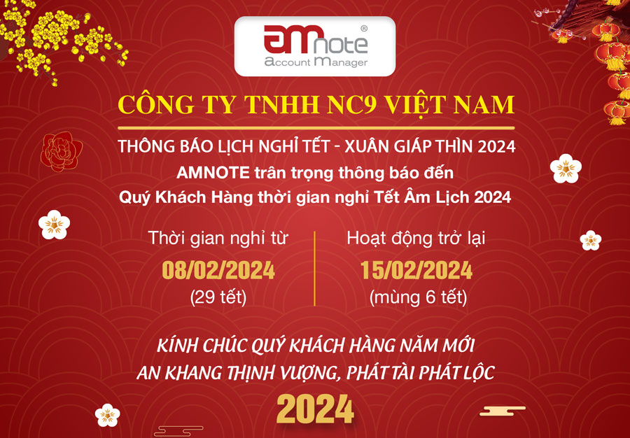 THÔNG BÁO LỊCH NGHĨ TẾT NGUYÊN ĐÁN NĂM 2024